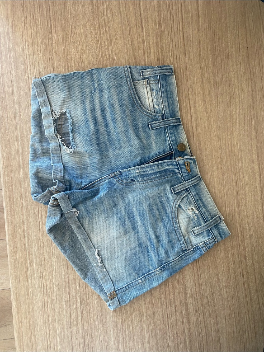 Levi's Light Blue Distressed Denim Jean Shorts